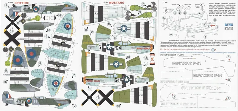 P-51 C Mustang a Spitfire F Mk IXc